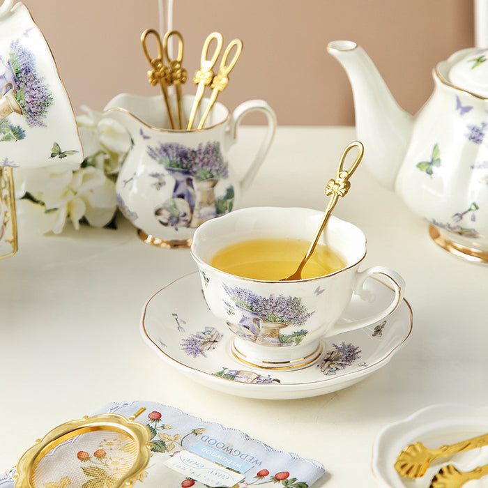 British Iris flower Porcelain Tea Set-9