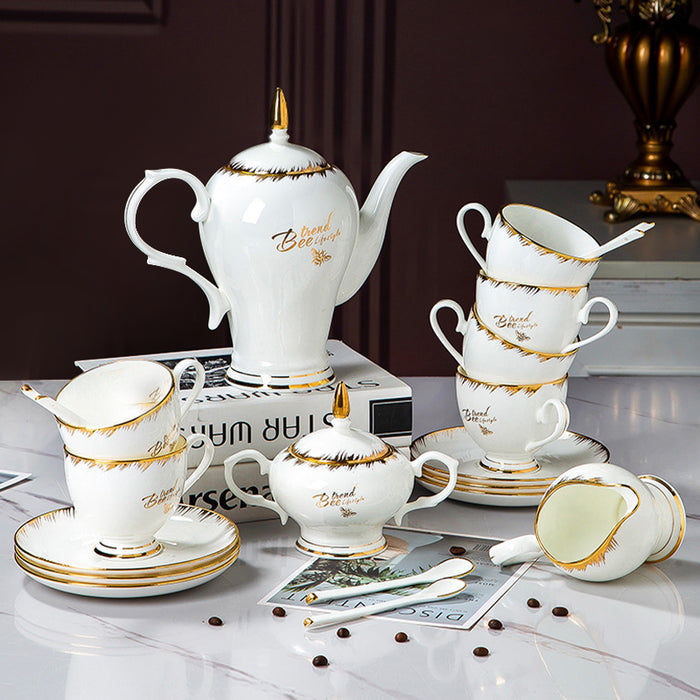 Golden Handle and Rim Afternoon Tea Set