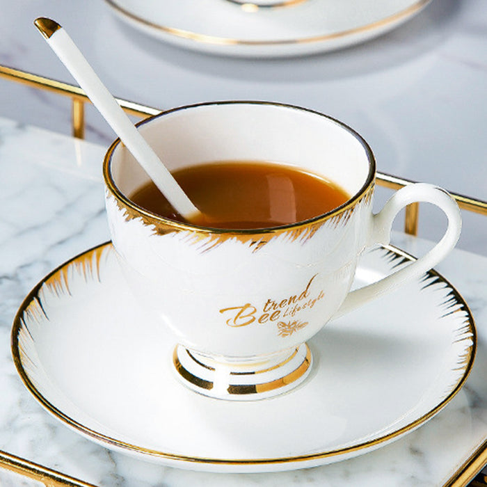 Golden Handle and Rim Afternoon Tea Set