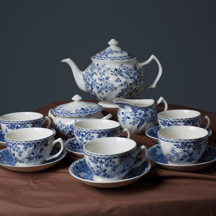 British Blue Floral Tea Set