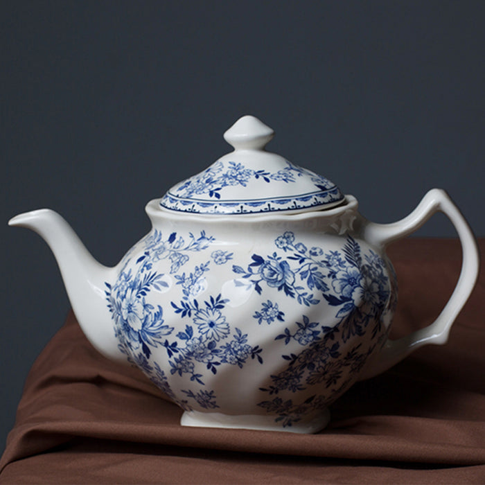 British Blue Floral Tea Set