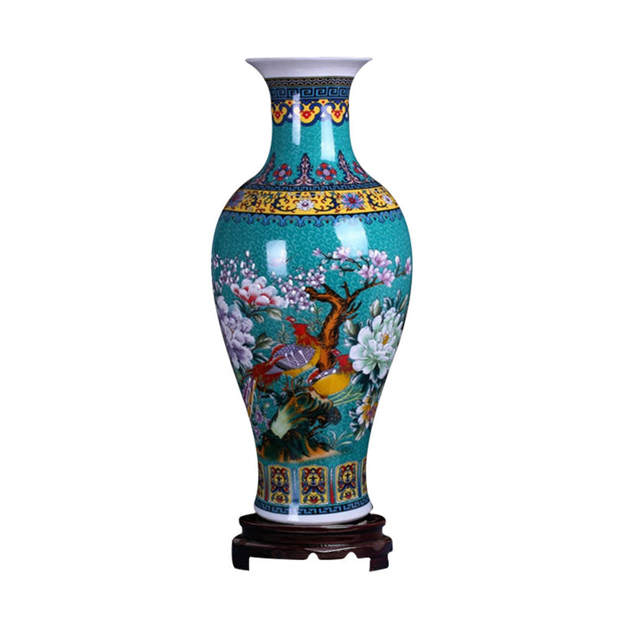 Flower and Bird Ceramic Floor Vase