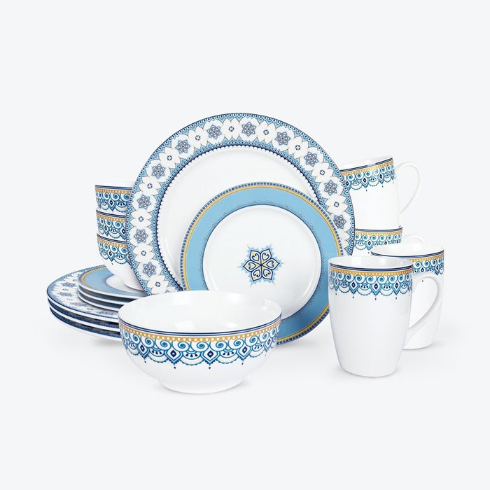 Blue Cloud Grain Painted Porcelain Dinner Set