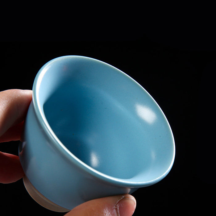 Blue Ceramic Travel Kung Fu Tea Set