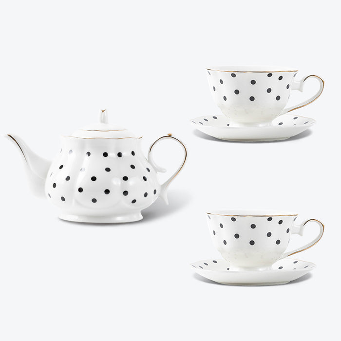 Polka Dots And Stripes Modern Coffee Set