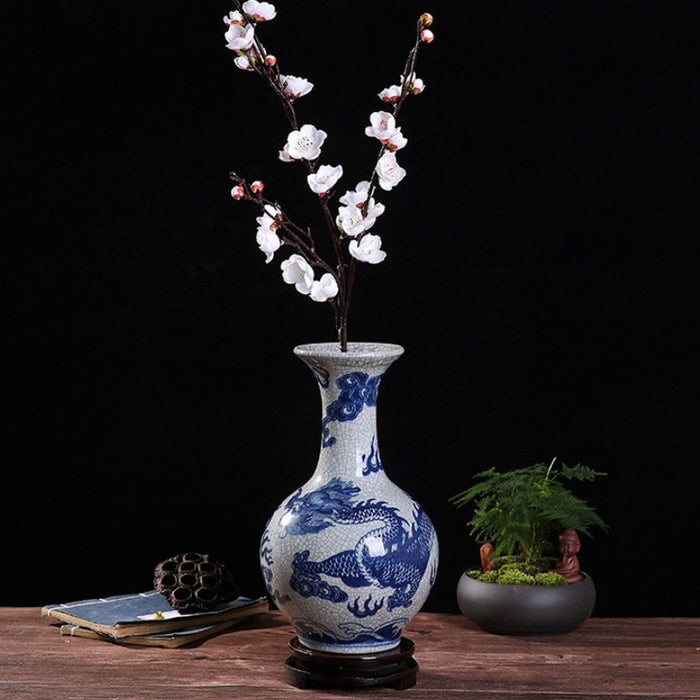Jingdezhen Hand-Painted Dragon Crackle Glazed Vase-5