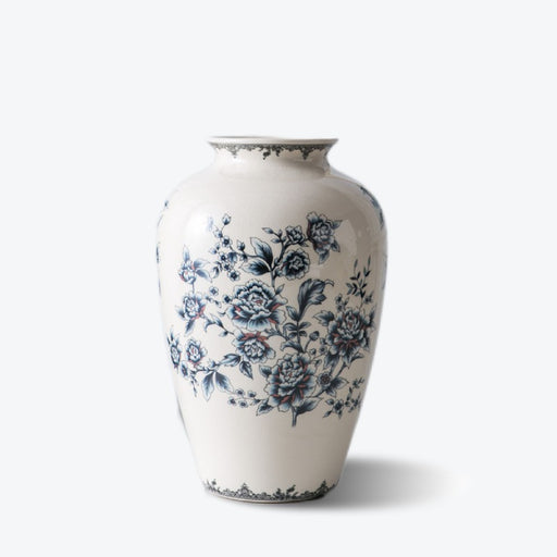 Applique and Ice Crack Design Ceramic Vase-1