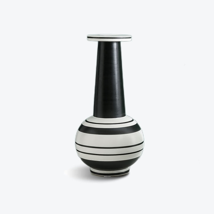 Nordic Horizontal Striped Abstract Art Ceramic Vase-7