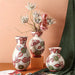 Rural Art Red Leaves Porcelain Vase-6