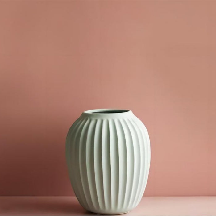 Nordic Simple Vertical Striped Ceramic Vase-5