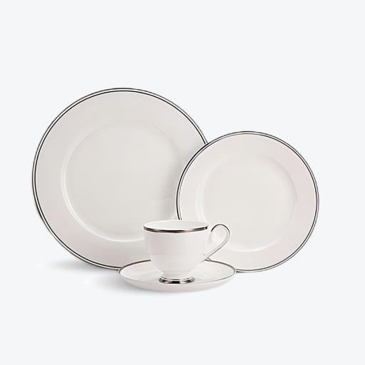Silver Rim Bone China Dinnerset with Coffee Cup,Dinner Plate-1