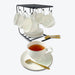 Elegant Golden Rim Bone China Coffee Cup and Saucer Set of 6-5