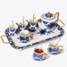 Blue Phoenix and Flower Gold Trim Ceramic Tea Set-1