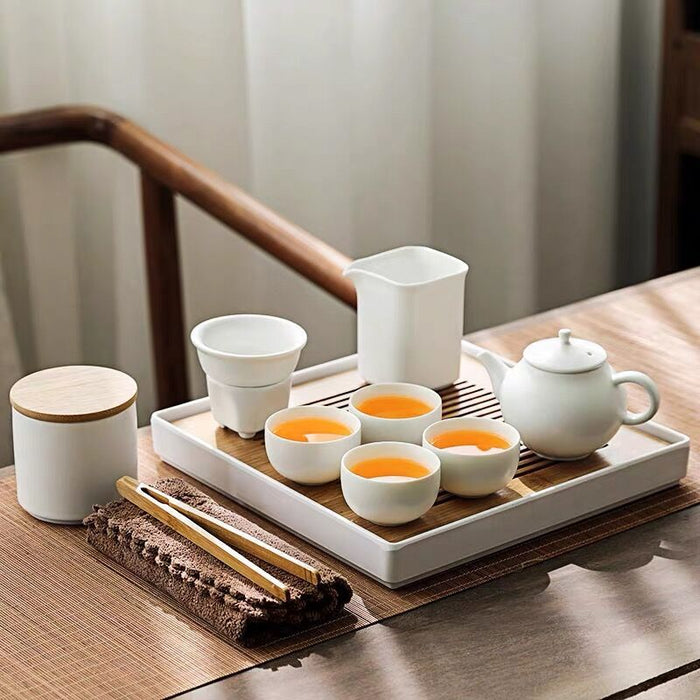 Minimalist White Porcelain Kung Fu Tea Set-4