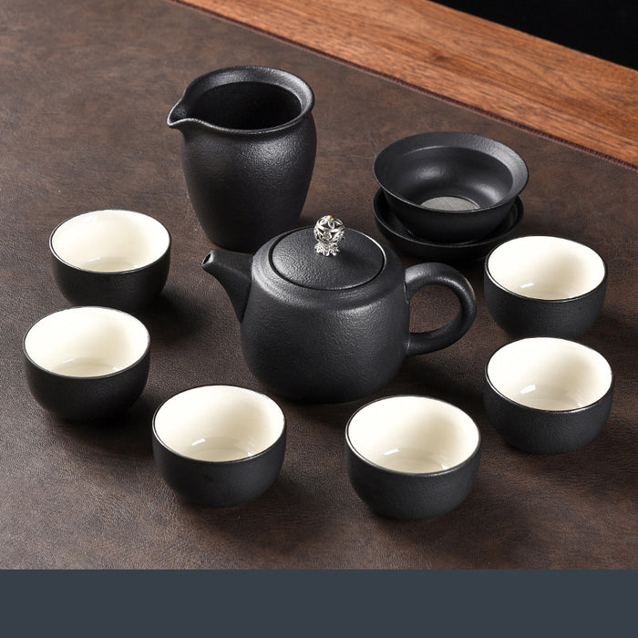 Granular Texture Coarse Pottery Kung Fu Tea Set-4
