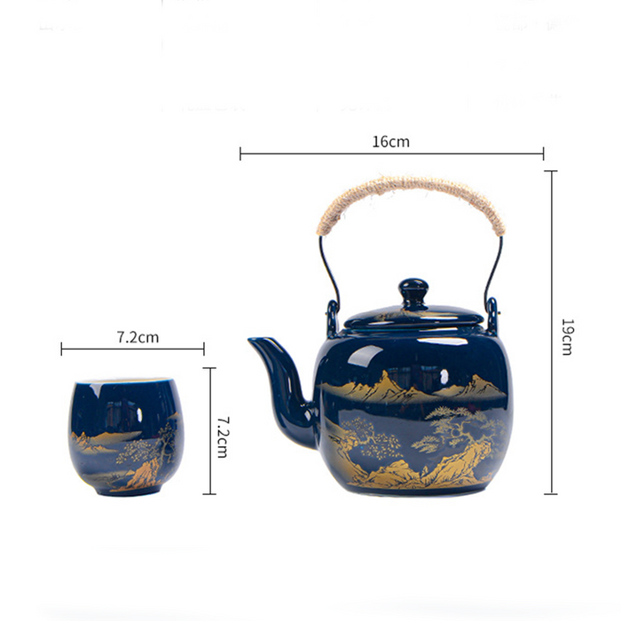 Blue Landscape Ceramic Kung Fu Tea Set-4