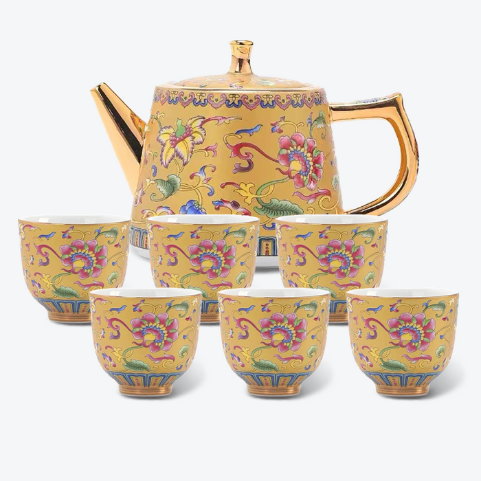 Enamel Relief Ceramic Kung Fu Tea Set-6