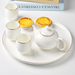 White with Gold Trim Ceramic Kung Fu Tea Set-3