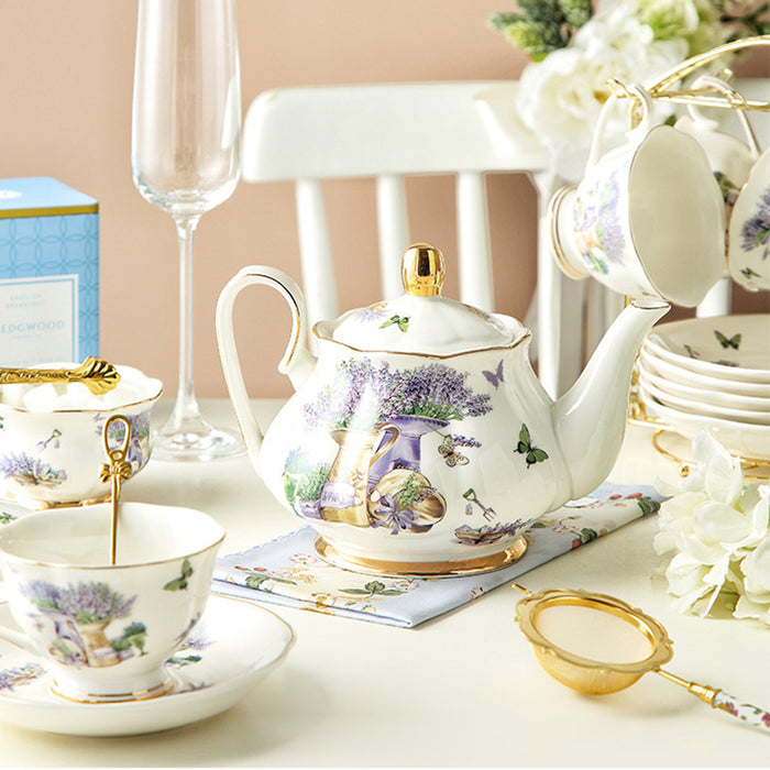 British Iris flower Porcelain Tea Set-8
