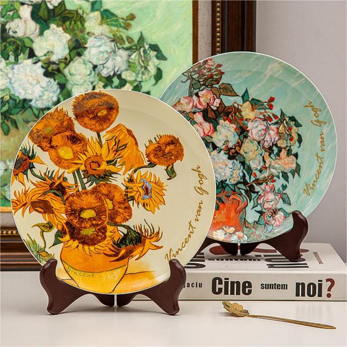 Country Style Oil Painting Bone China Plate