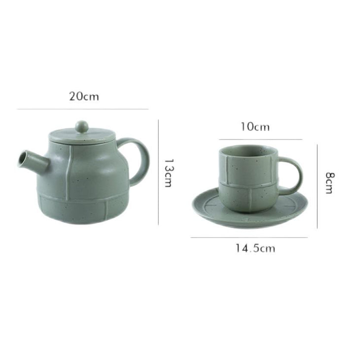 Modern Strip Desigend Ceramic Tea Set-6