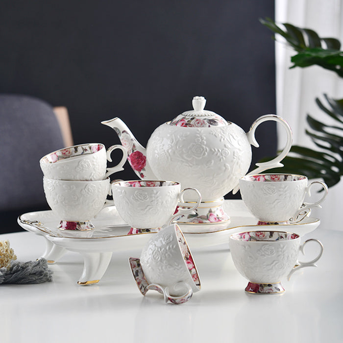 British Relief Floral Tea Set