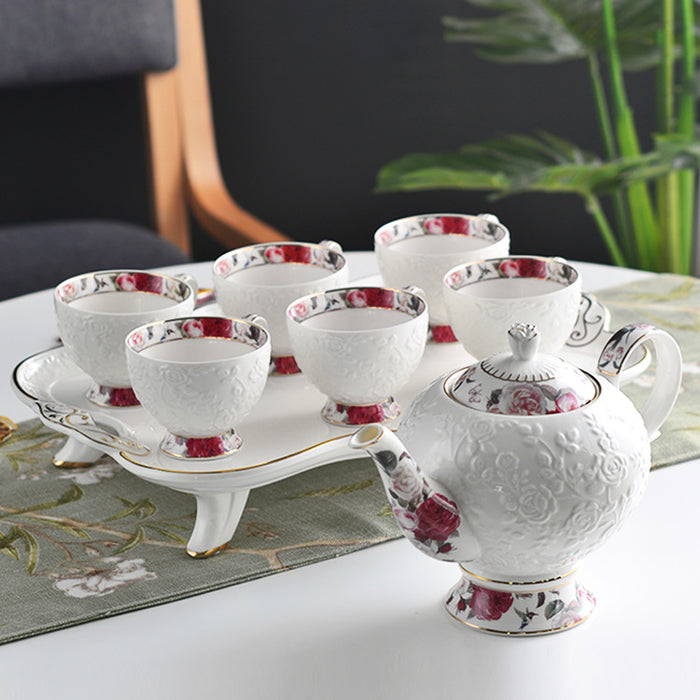 British Relief Floral Tea Set