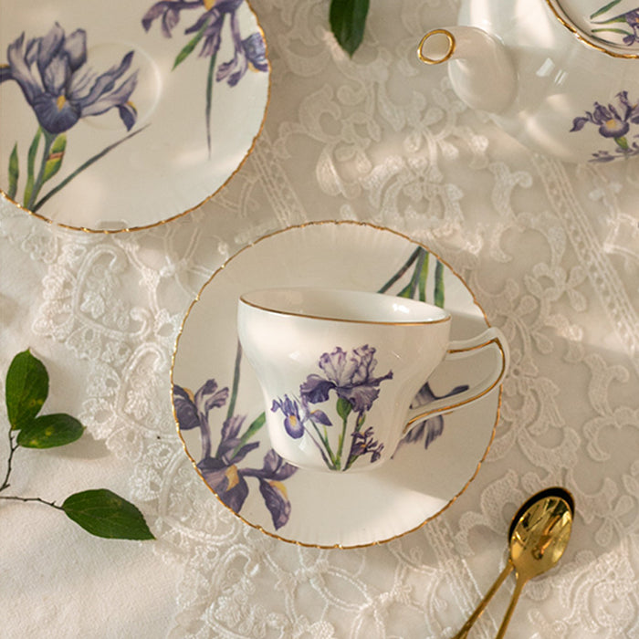 British Iris flower Porcelain Tea Set-6