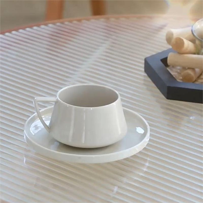 Solid Minimalist Style Tea Cup and Saucer