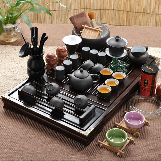 Black Ceramic Tea Cup Set - HauSweet