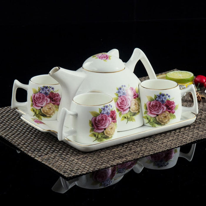 Flower Porcelain Coffee Tea Set - HauSweet