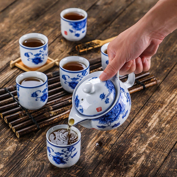 Blue Chinese Porcelain Tea Set - HauSweet