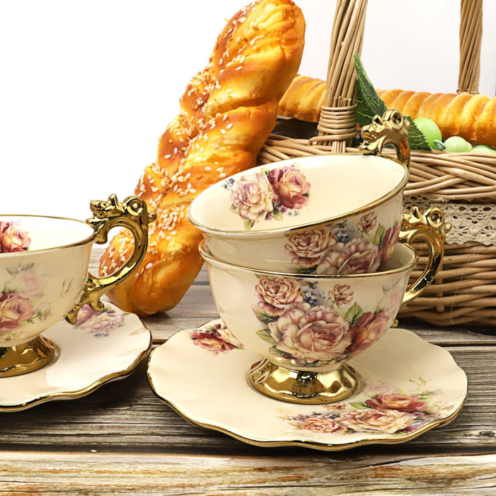tea set,british tea set,english tea set,floral tea set — HauSweet