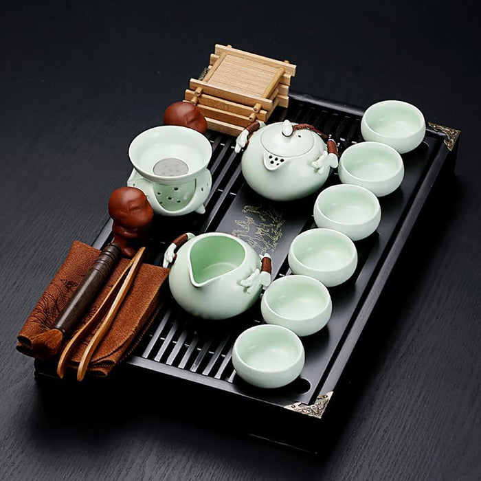 White Chinese Ceramic Tea Set - HauSweet