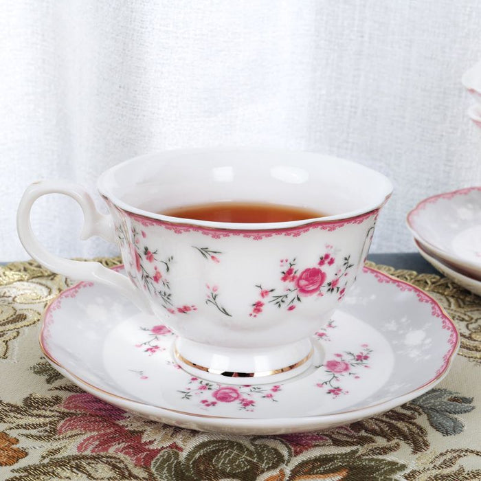 British Pink Rose Tea Cup Set