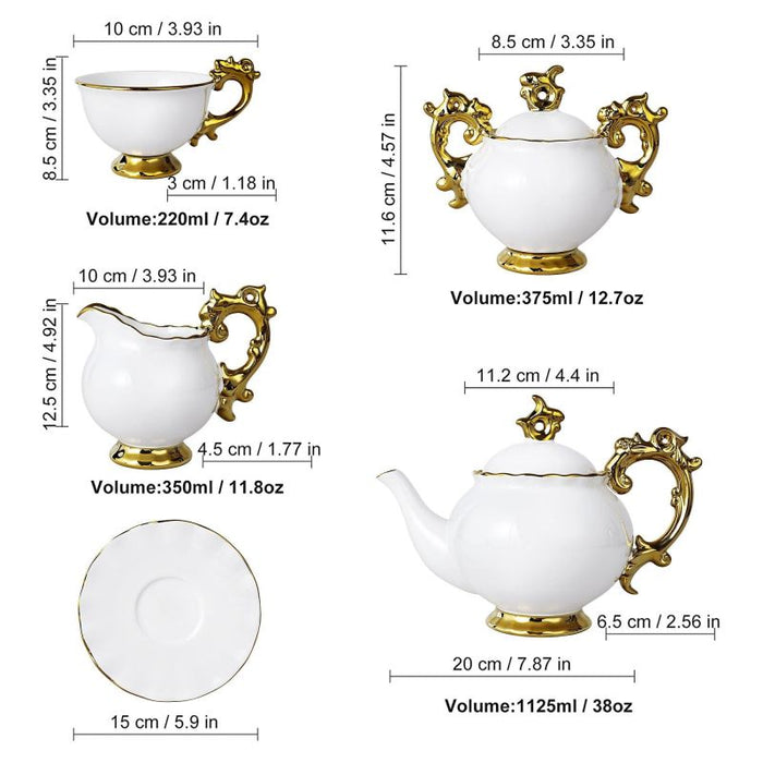 15 Pieces British Porcelain Tea Set