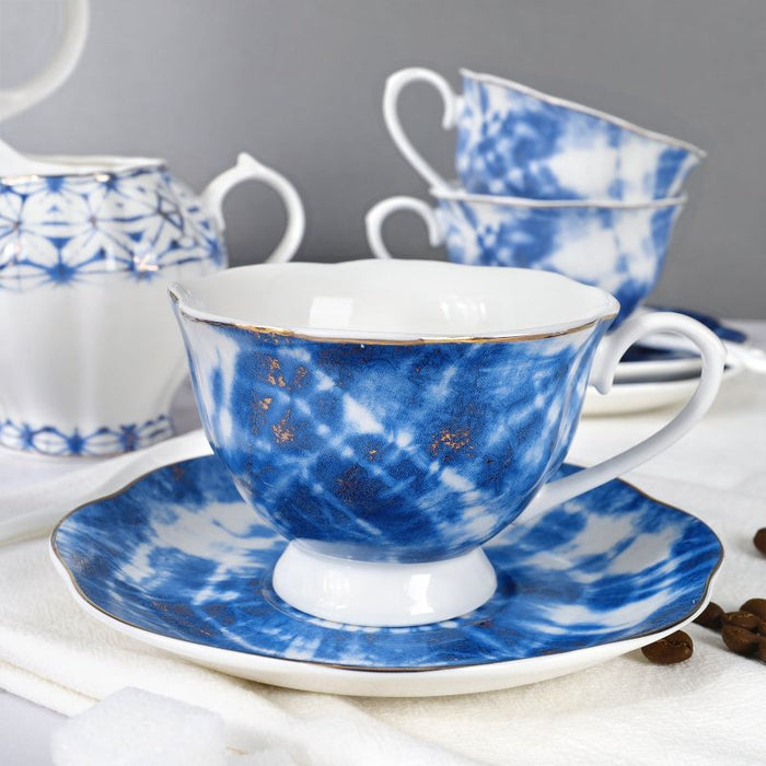 Vintage Blue Porcelain Tea Set