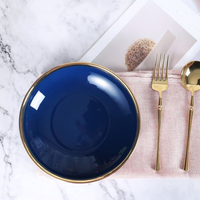 Navy Blue Porcelain Pasta Bowl Set