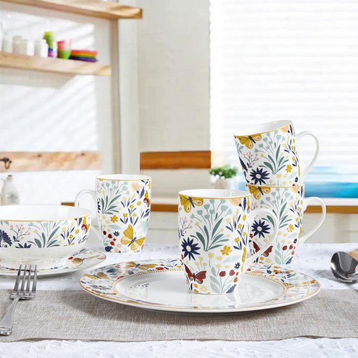 Butterfly Floral Porcelain Tableware Set