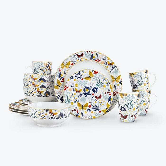 Butterfly Floral Porcelain Tableware Set