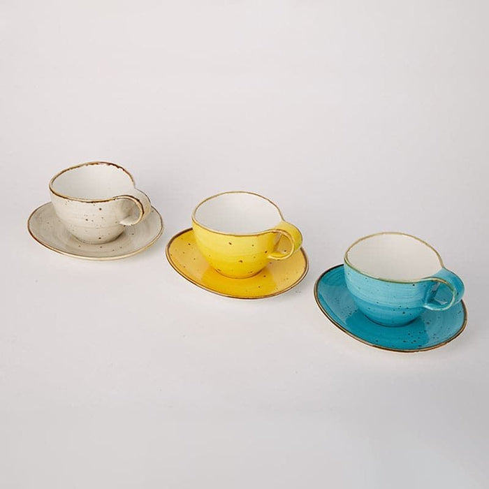 Speckled Tea Cup and Saucer Set