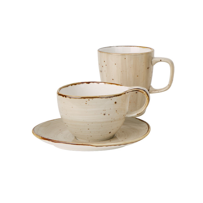 Speckled Tea Cup and Saucer Set