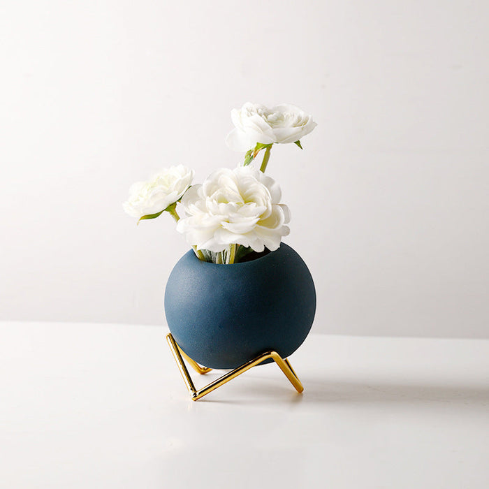 Ceramic Vase with Plant and Holder-3