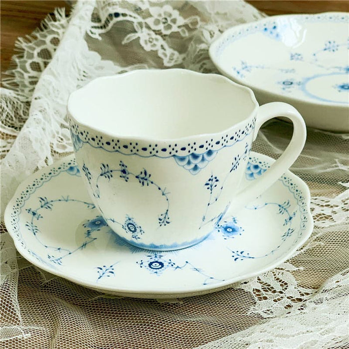 Blue Flower Coffee Cup Set
