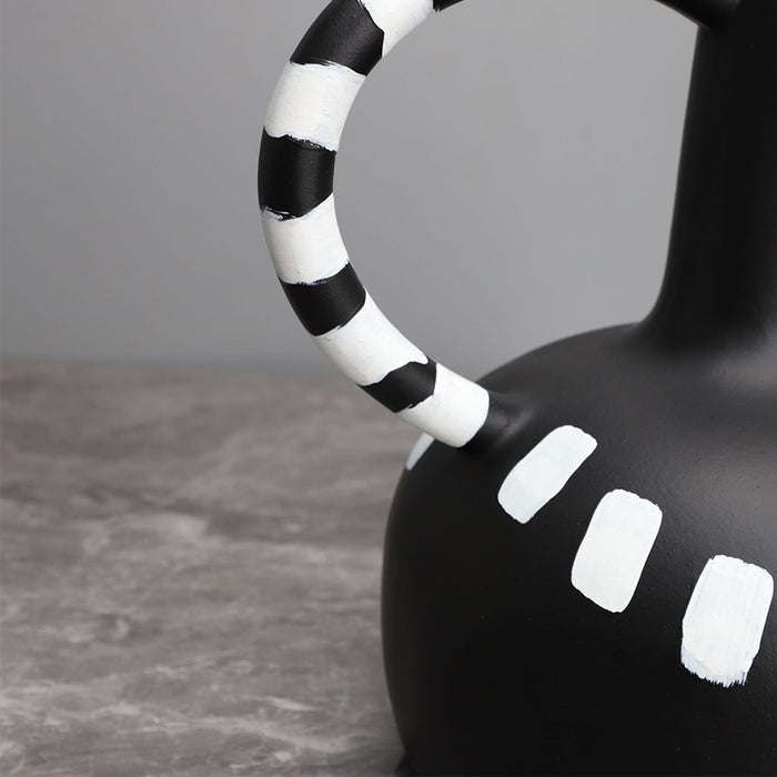 Black and White Spots Twisted Ceramic Vase