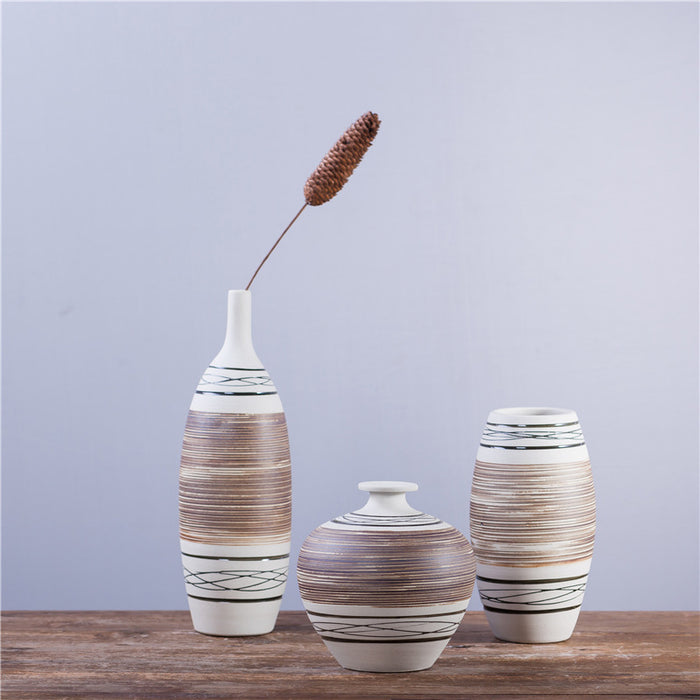 Modern Line Hand-Painted Ceramics Vase