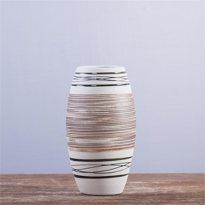 Modern Line Hand-Painted Ceramics Vase