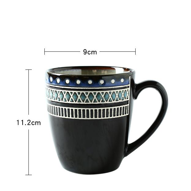 Embossed Reactive Glaze Stoneware Cup