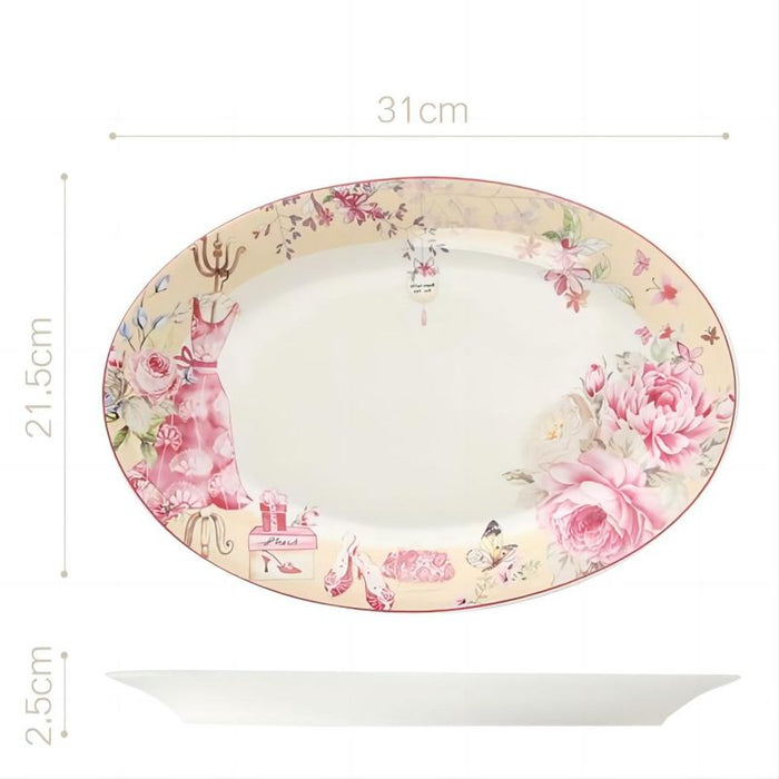 Rose Garden Oval Plate