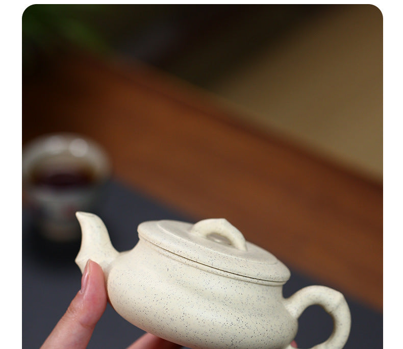 White Jade Handmade Bamboo Teapot